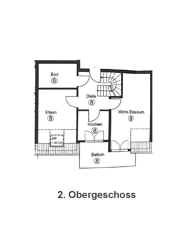 Grundriss 2 OG  WE 8