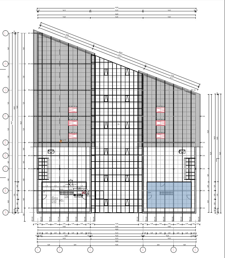 Staffelgeschoss - freie Flächen - blau eingefärbt