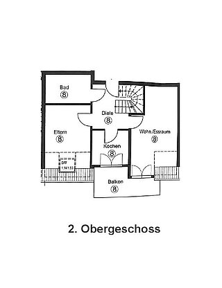 Grundriss 2 OG  WE 8